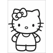 ハローキティ リボン付きの立ち姿 のぬりえ