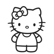 リボンをつけたハローキティ のぬりえ
