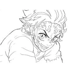 鬼化した炭治郎 のぬりえ