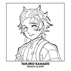 微笑む炭治郎の肖像 のぬりえ