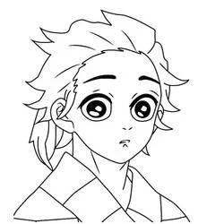 炭治郎 驚いた表情 のぬりえ