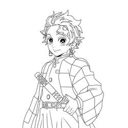 刀を持つ炭治郎 のぬりえ