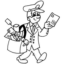郵便配達員 - 無料の印刷用ぬりえ