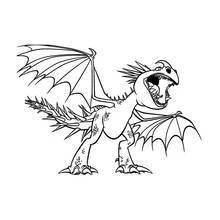 翼を広げて吠える棘のあるドラゴン のぬりえ