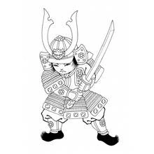 刀を構える侍 のぬりえ