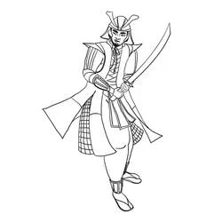剣を構える侍 のぬりえ