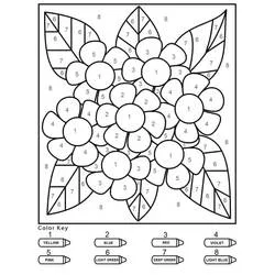 花の数字塗り絵 - 無料の印刷用ぬりえ
