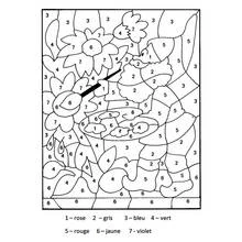 パレットを持つ画家と花 のぬりえ