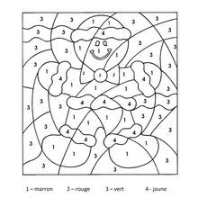 中央で笑うジンジャーブレッドマン のぬりえ