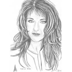 Celine Dion - 無料の印刷用ぬりえ