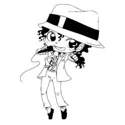 マイケル・ジャクソンのちびキャラ のぬりえ