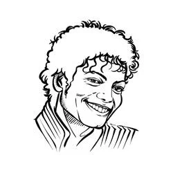 マイケル・ジャクソンの笑顔の肖像 のぬりえ