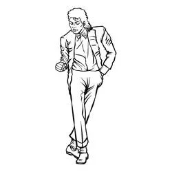 つま先で踊るマイケル・ジャクソン のぬりえ