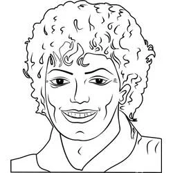 マイケル・ジャクソンの笑顔の肖像 のぬりえ