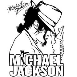 フェドラ帽をかぶったマイケル・ジャクソン のぬりえ