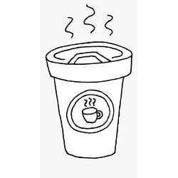 持ち帰り用の熱いコーヒーカップ のぬりえ