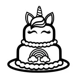 ユニコーンケーキ - 無料の印刷用ぬりえ