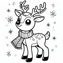 ビーズ角の小さなトナカイ のぬりえ