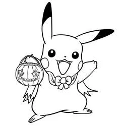 ハロウィンポケモン (祝日とお祝い)線画 #203903、印刷してすぐ使えるぬりえ