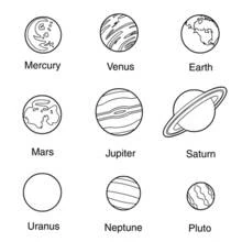 惑星(太陽系) - 無料の印刷用ぬりえ