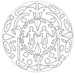 簡単なマンダラぬりえ #209865 印刷して色を塗る