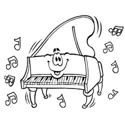 ピアノ - 無料の印刷用ぬりえ