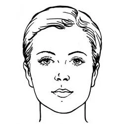 短い髪の女性の顔 のぬりえ