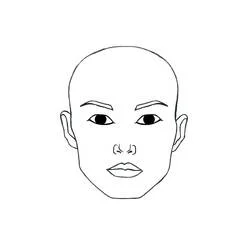 正面から見た人の顔 のぬりえ