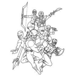 パワーレンジャー - 無料の印刷用ぬりえ