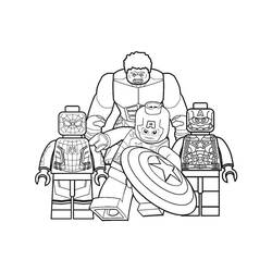 レゴマーベル ハルクとキャプテン・アメリカのアベンジャーズ のぬりえ