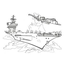 航空母艦 - 無料の印刷用ぬりえ