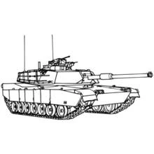 斜め前から見た回転砲塔の戦車 のぬりえ