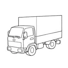 荷台付きの配送トラック のぬりえ