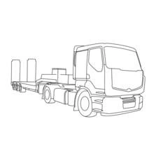 トラックと荷台トレーラー のぬりえ