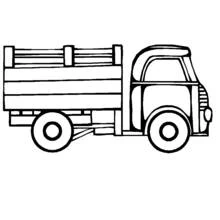 木製の荷台を持つ小型トラック のぬりえ