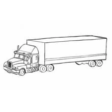 長いトレーラーを引くトラック のぬりえ