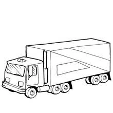 大きな荷台のついたトラック のぬりえ