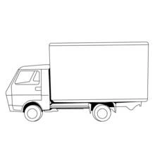大きな荷台を持つトラック のぬりえ