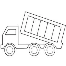 荷台を傾けたダンプトラック のぬりえ