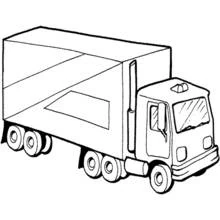 大きな荷台を持つトラック のぬりえ