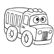 大きな目のかわいいトラック のぬりえ